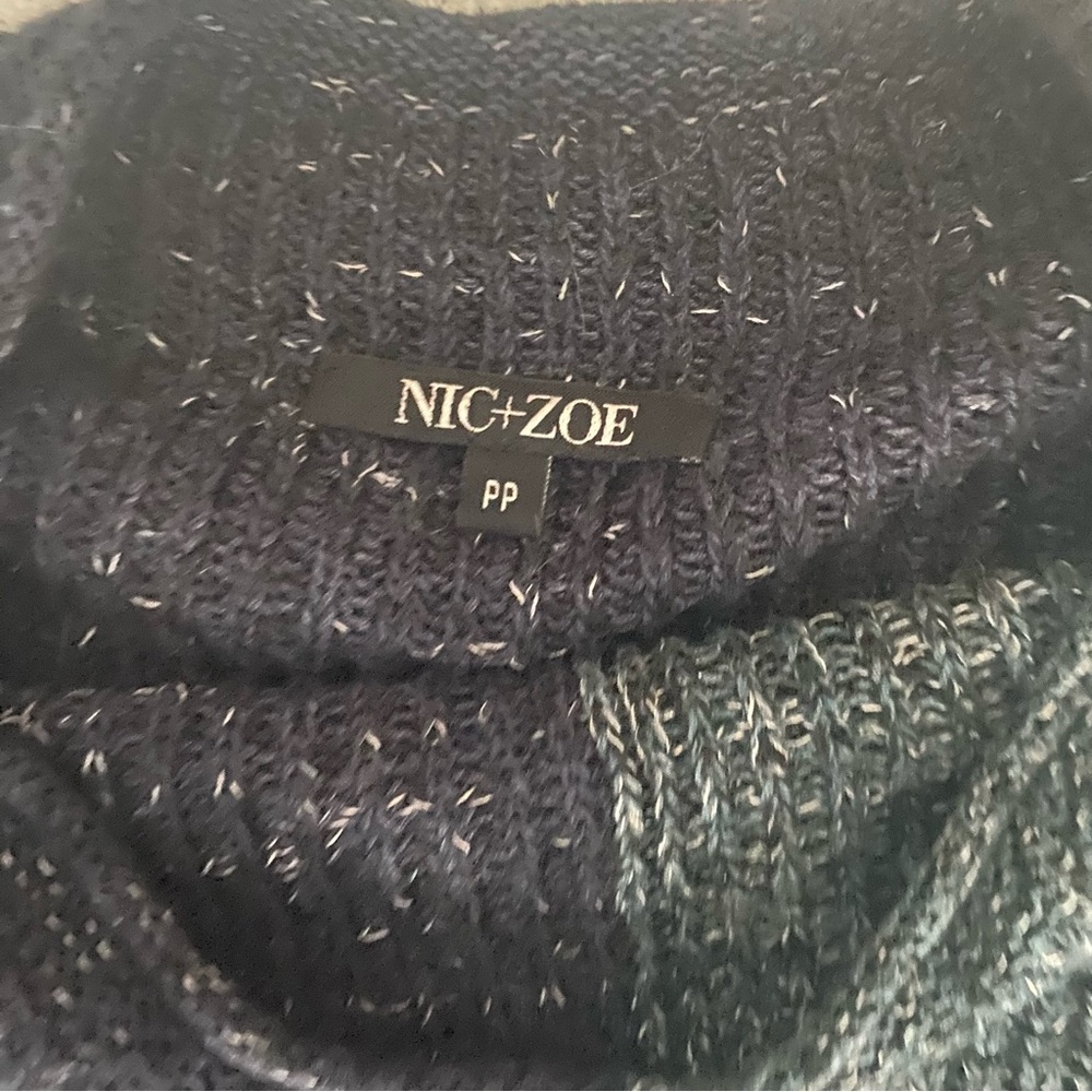 Nic + Zoe color block heathered sweater size PP - Picture 2 of 5